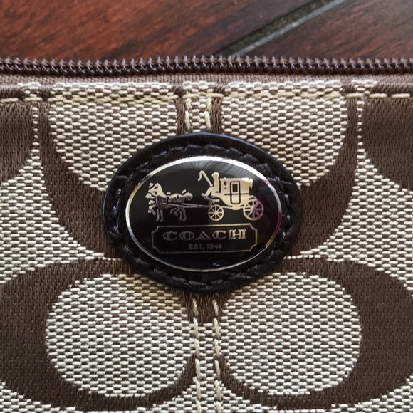 • Brown Coach Wristlet • - Picture 3 of 6